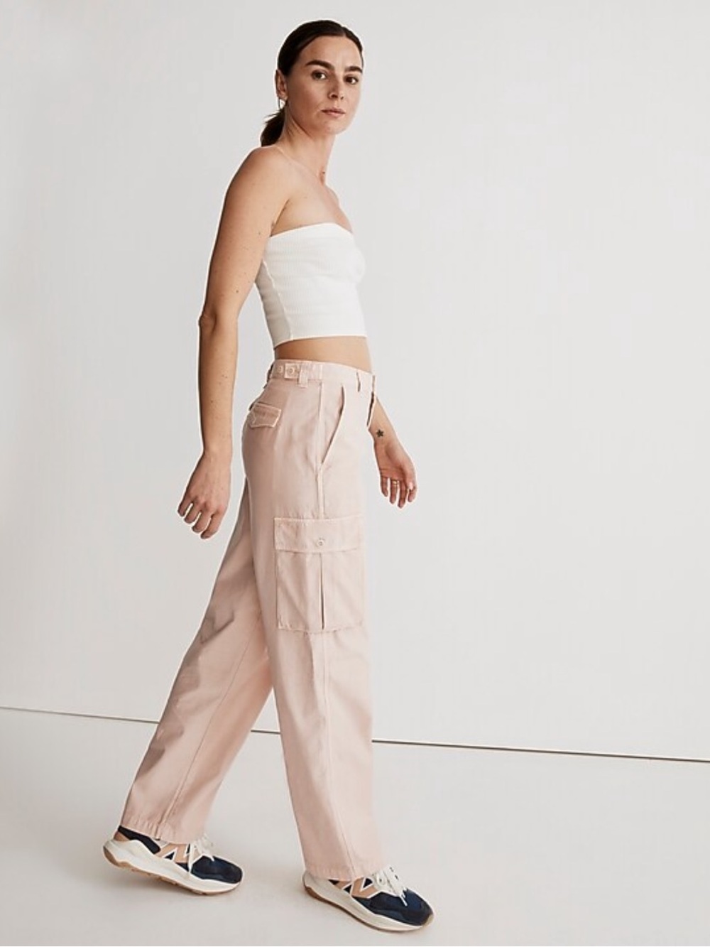 Madewell Low-Slung Straight Cargo Pants Size 24 French Vanilla Cream Utility